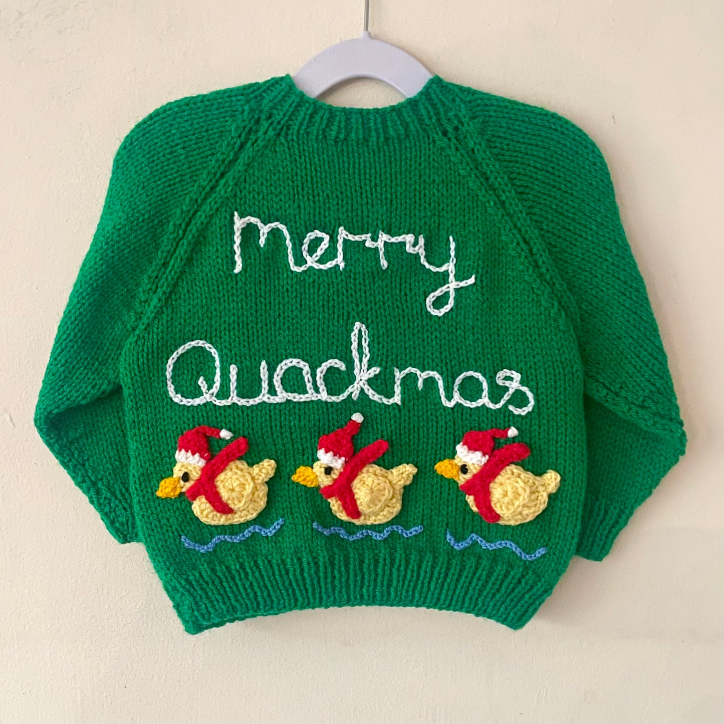 "Merry Quackmas” Handmade Cardigan Size Approx 1.5-2.5 Years