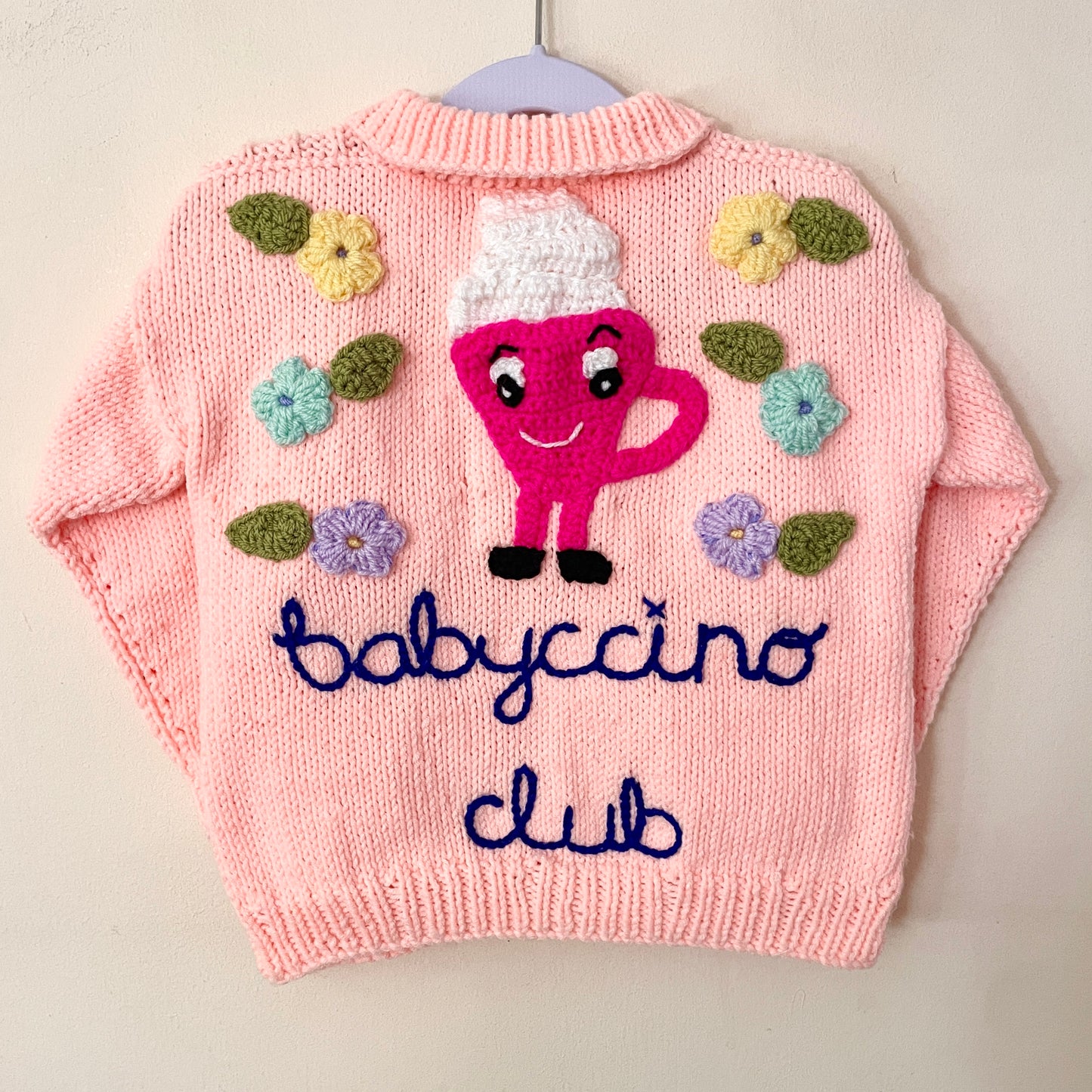 “Babyccino Club” Handmade Cardigan Size Approx 2-4 Years