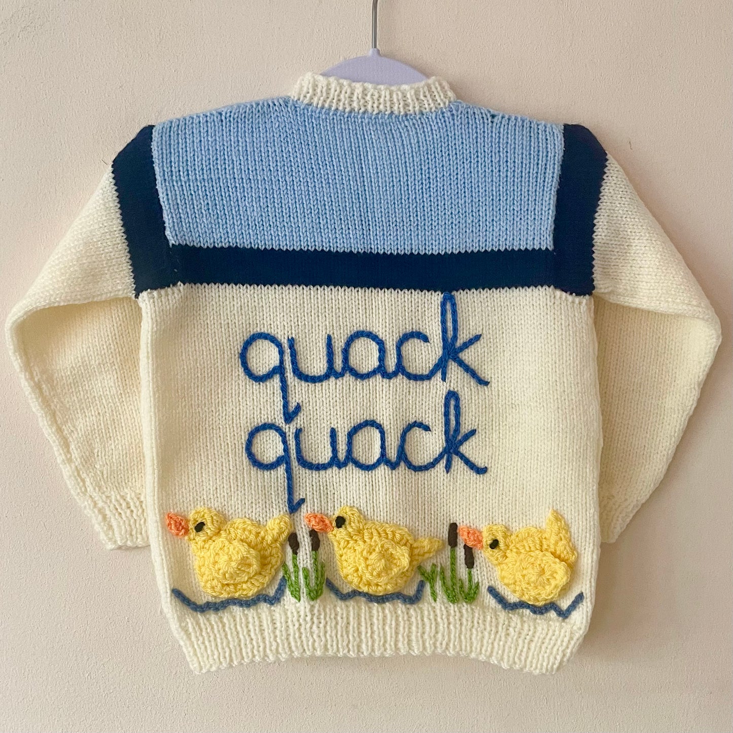 "Quack Quack” Handmade Cardigan Size Approx 1-2 Years