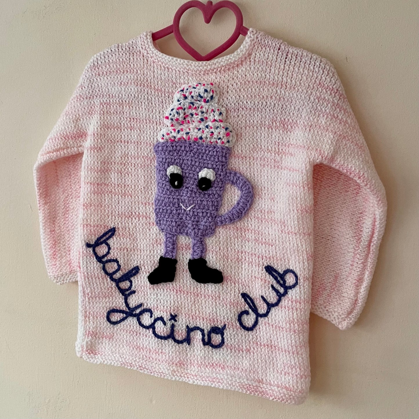 "Babyccino Club" Handmade Cardigan Size Approx 2-3 Years