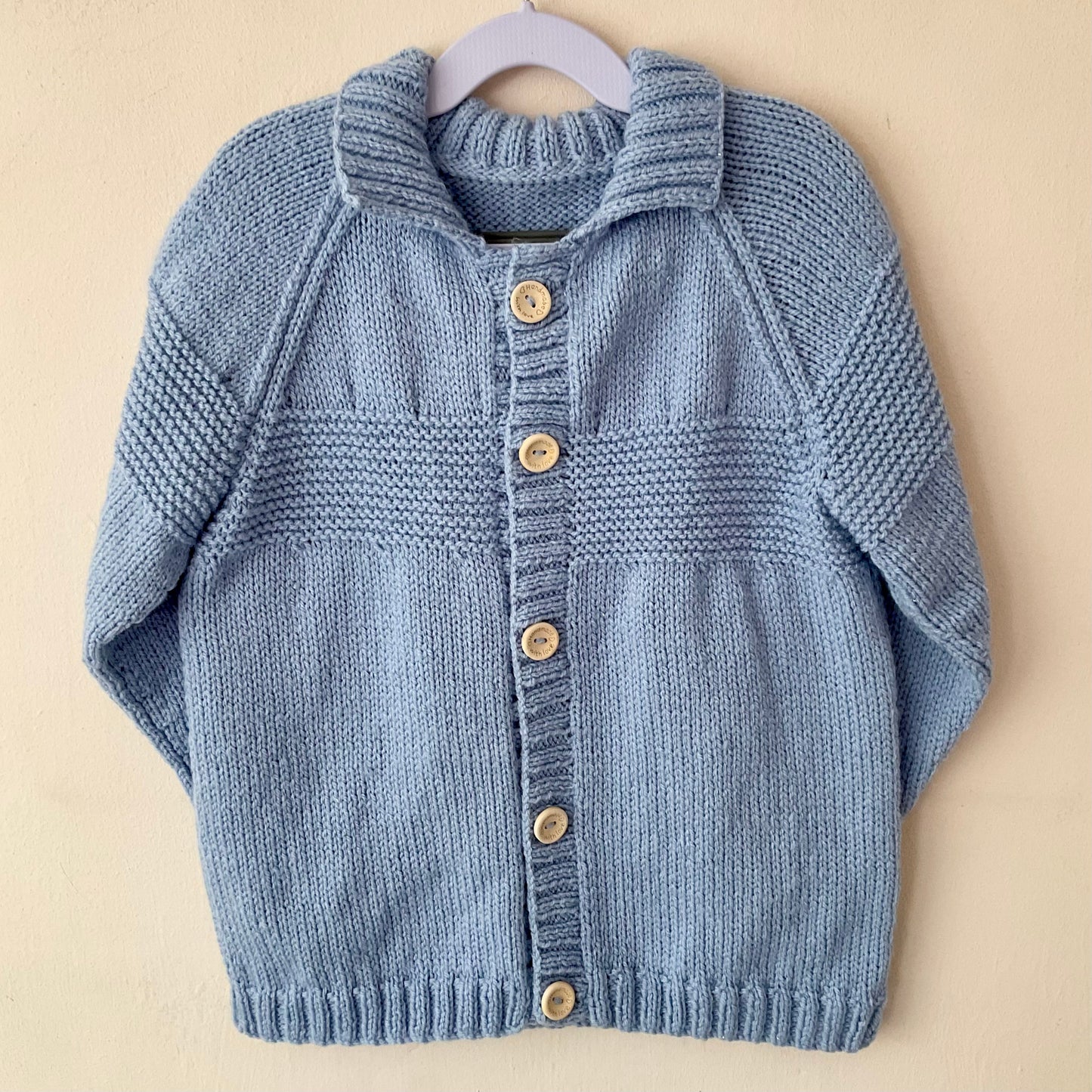 "Ocean Dream” Handmade Dark Blue Cardigan Size Approx 5-7 Years