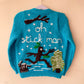 "Oh Stickman” Handmade Cardigan Size Approx 3-4 Years