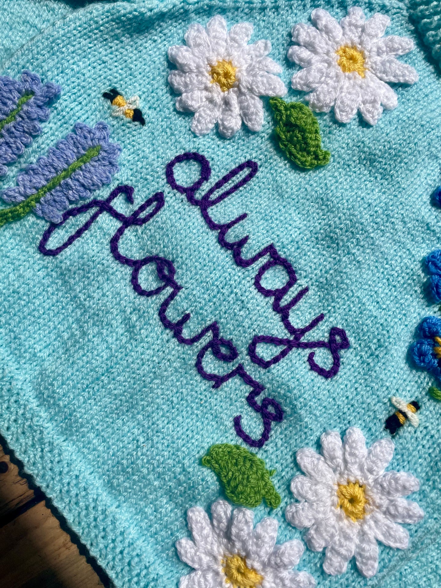 "Always Flowers” Handmade Cardigan Size Approx 4-5 Years