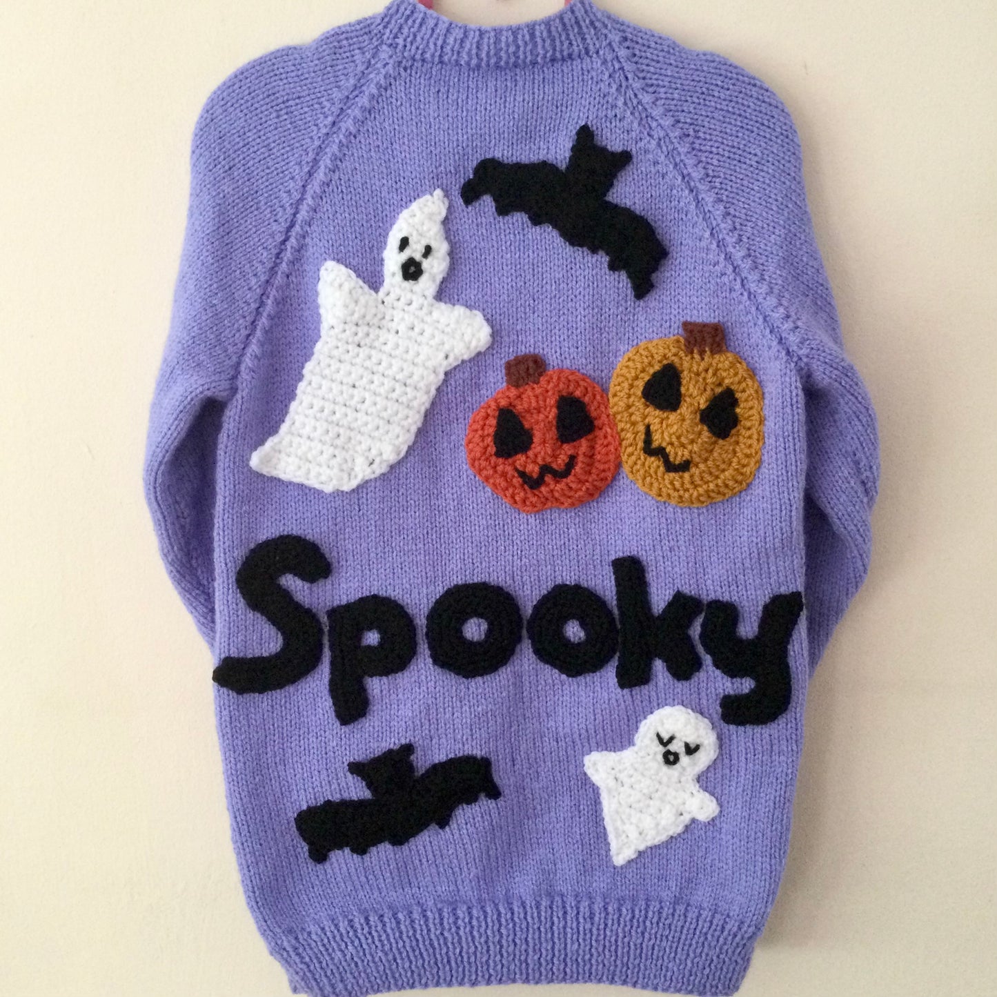 "Spooky” Handmade Cardigan Size Approx 5-7 Years