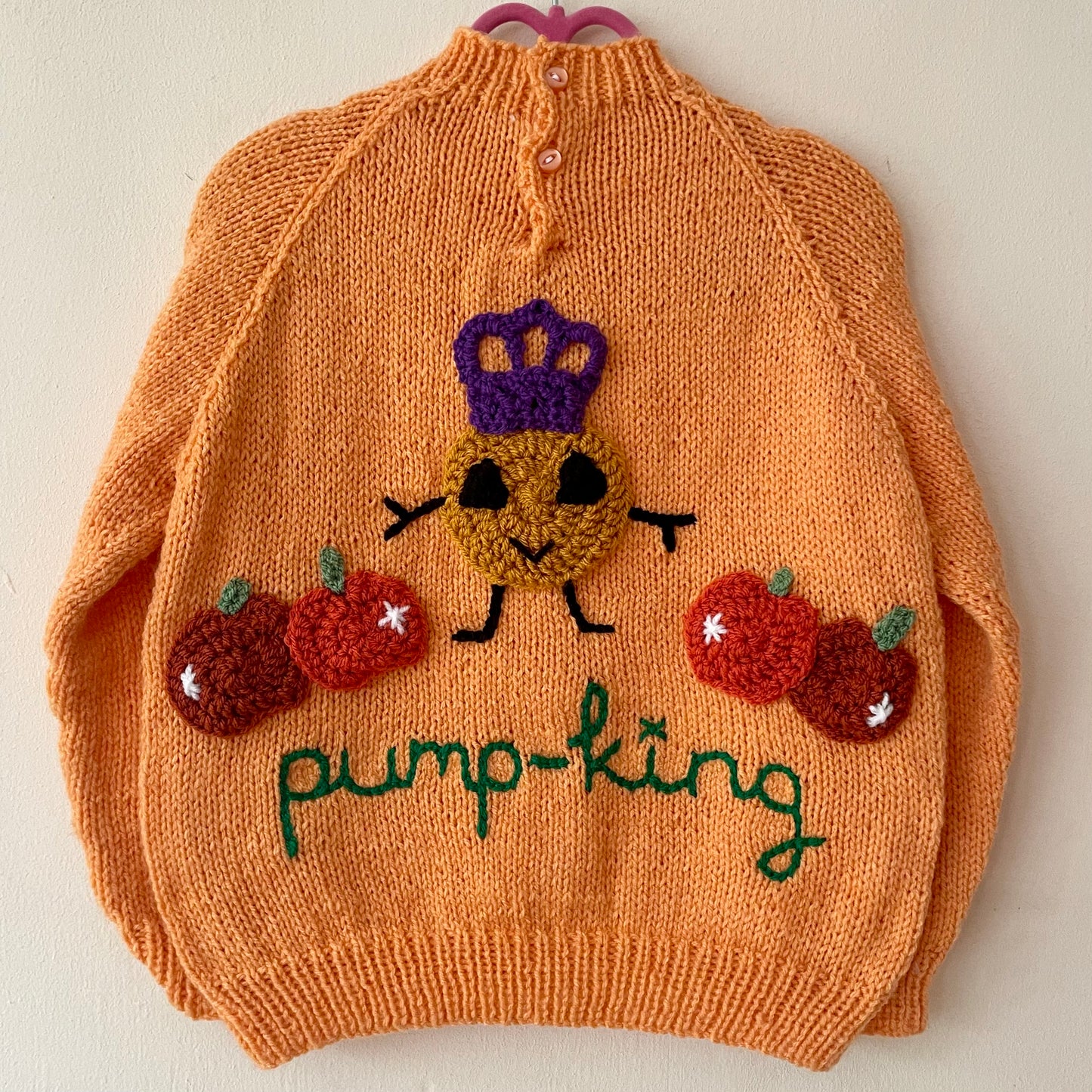 "Pump-king" Handmade Jumper Size Approx 3-4 Years