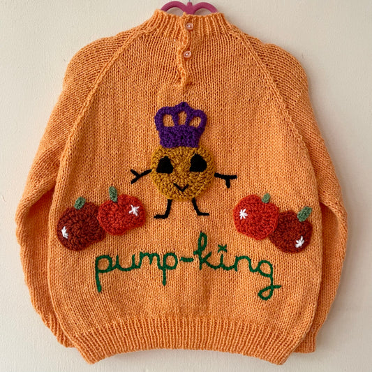 "Pump-king" Handmade Jumper Size Approx 3-4 Years