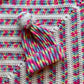 Small Handmade Baby Blanket and Hat (Rainbow/White)