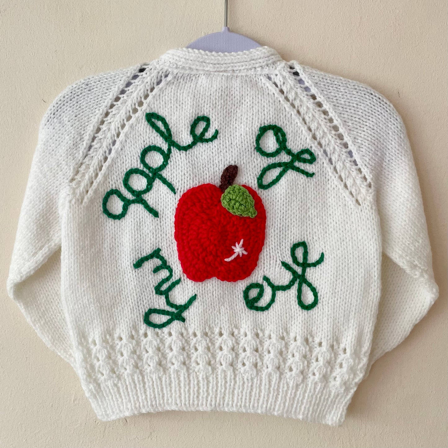 "Apple Of My Eye” Handmade Cardigan Size Approx 1-2 Years