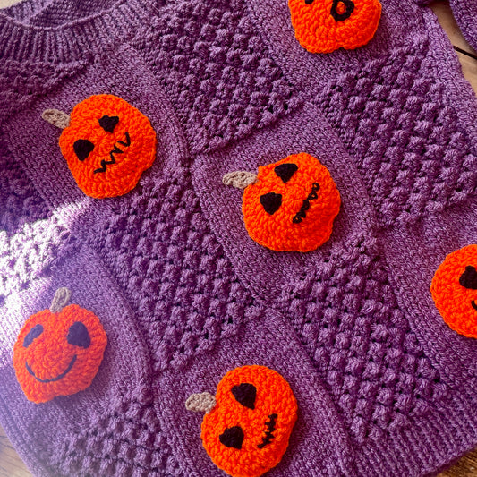 Handmade Pumpkins Jumper Size Approx 8-10 Years