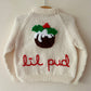 "Lil Pud" Handmade Cream Jumper Size Approx 12-18 Months