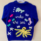 "Under The Sea” Handmade Dark Blue Cardigan Size Approx 6-8 Years