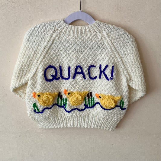 “QUACK!” Handmade Cardigan Size Approx 1-3 Years