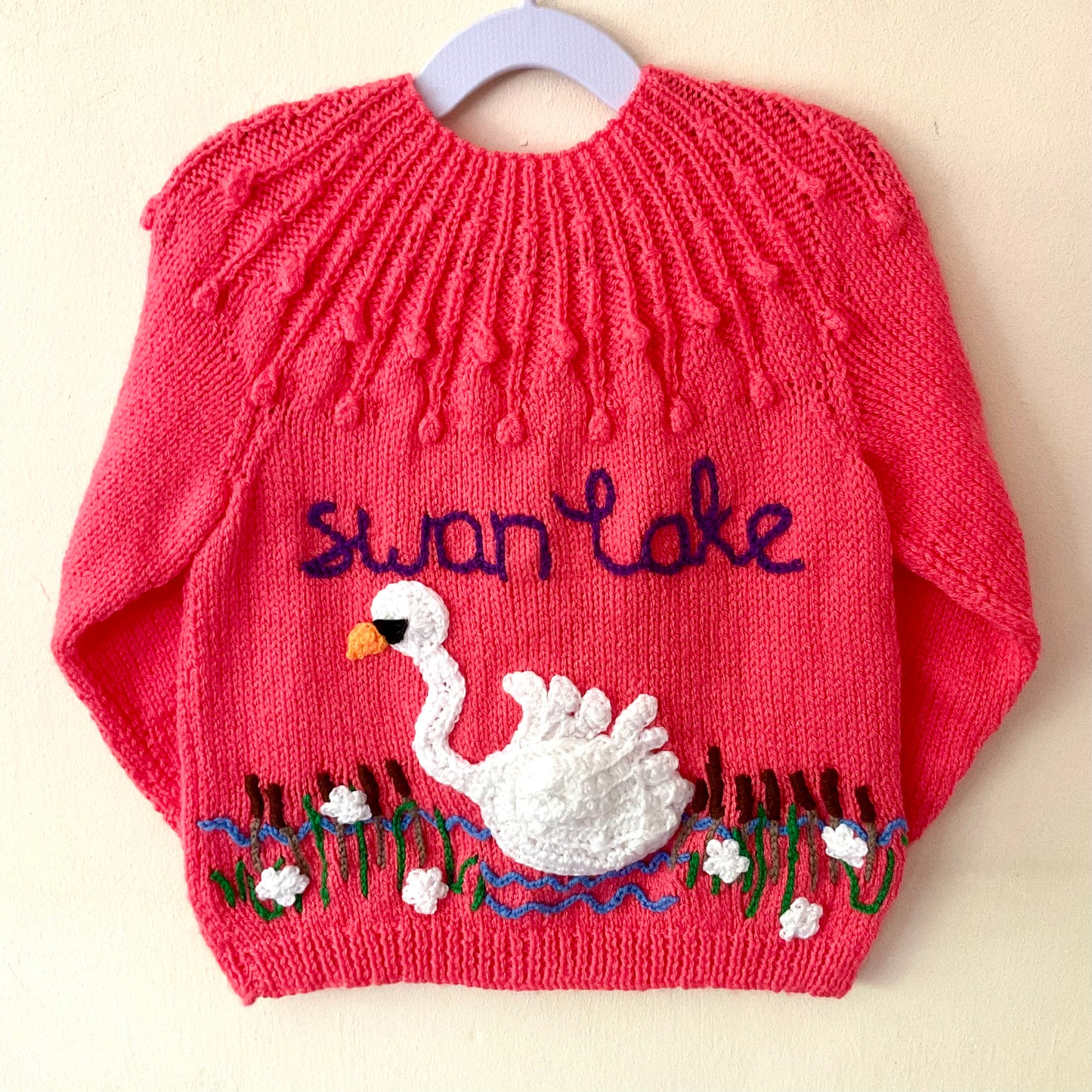 “Swan Lake” Handmade Cardigan Size Approx 3-5 Years