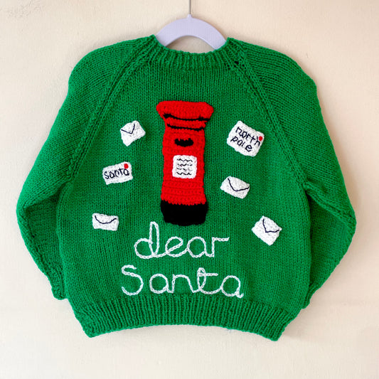 "Dear Santa” Handmade Cardigan Size Approx 3-5 Years