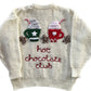 🎄Day 7🎄“Hot Chocolate Club” Christmas Handmade Jumper Ladies Size L