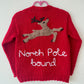 "North Pole Bound" Handmade Cardigan Size Approx 2-3 Years