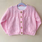 "On Wednesdays We Wear Pink” Handmade Cardigan Size Approx 3-5 Years