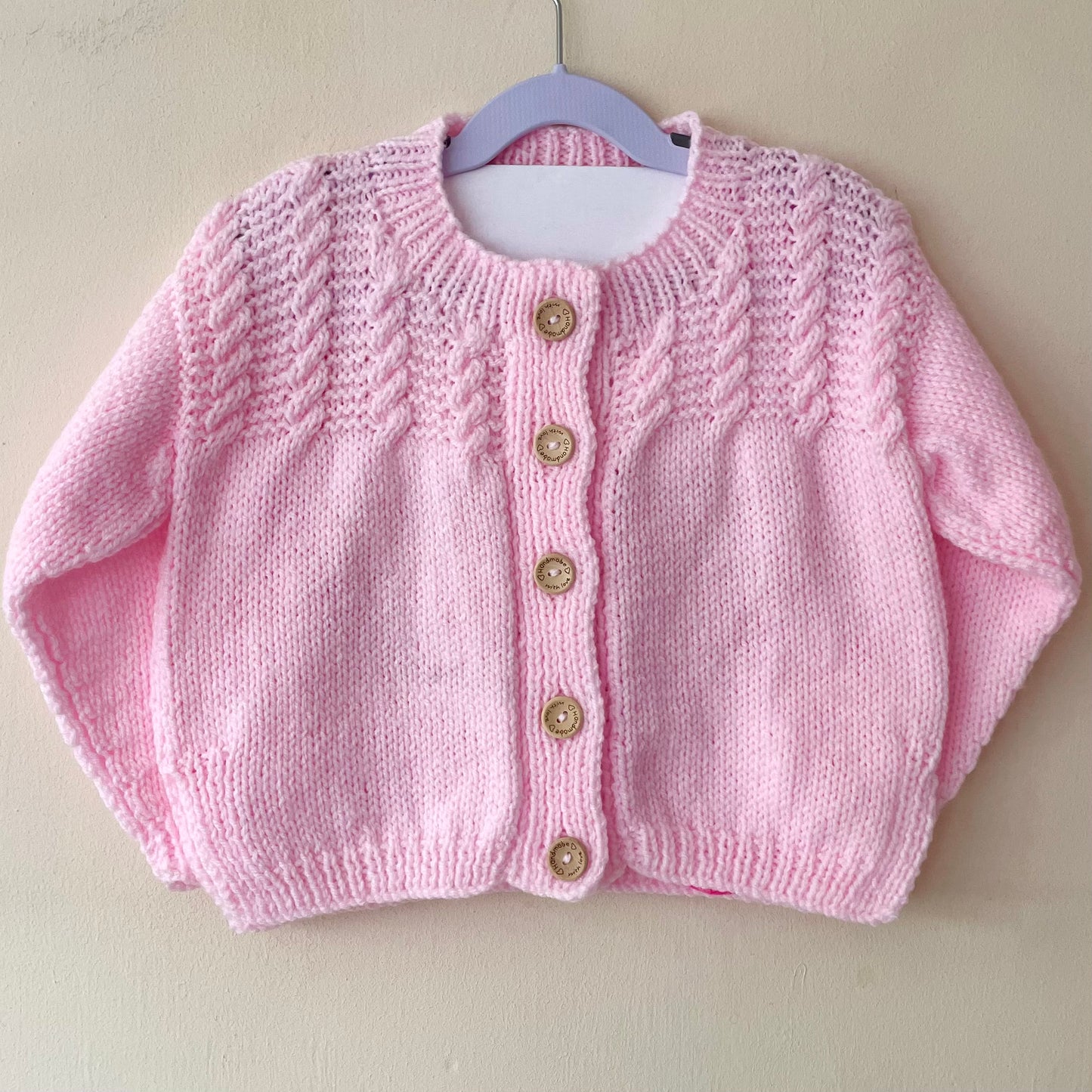 "On Wednesdays We Wear Pink” Handmade Cardigan Size Approx 3-5 Years