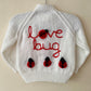 "Love Bug” Handmade Cardigan Size Approx 1-2 Years