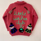 "Little Witches Club" Handmade Cardigan Size Approx 6-8 Years