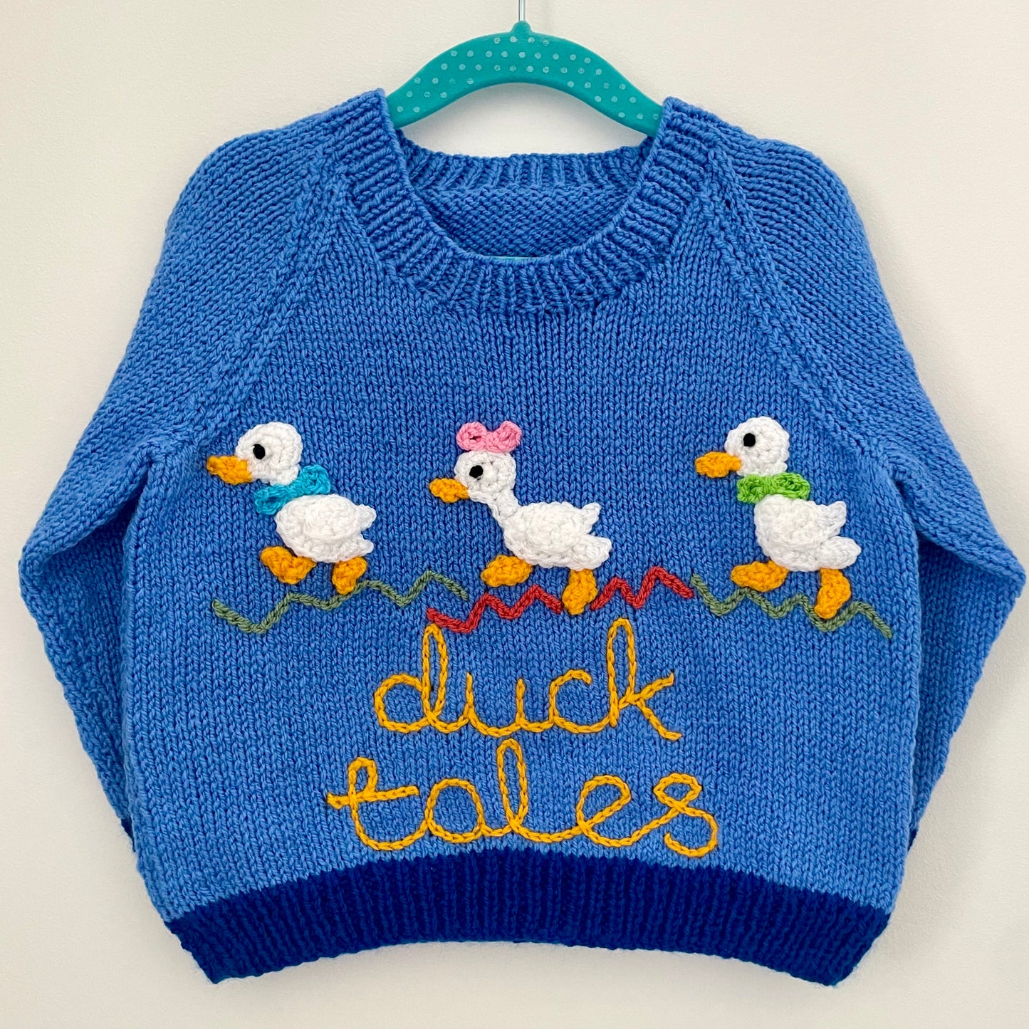 "Duck Tails" Handmade Jumper Size Approx 2-3 Years
