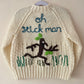 "Oh Stick Man" Handmade Cardigan Size Approx 4-6 Years