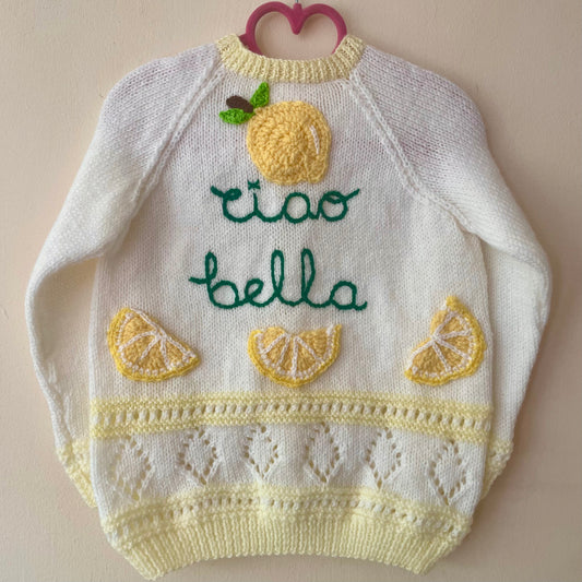 "Ciao Bella" Handmade Cardigan Size Approx 3-4 Years