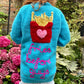"Fries Before Guys" Autumn Handmade Cardigan Size Approx 5-6 Years
