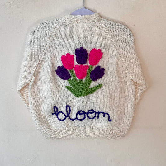“Bloom” Handmade Cardigan Size Approx 4-6 Years