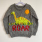 "ROAR" Handmade Jumper Size Approx 3-5 Years