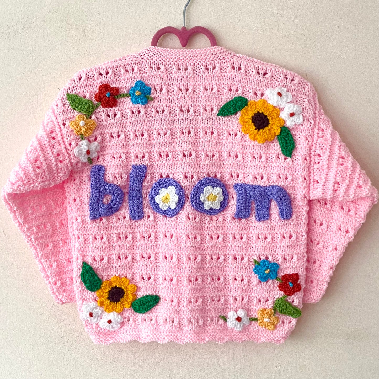 "Bloom” Handmade Cardigan Size Approx 2-3 Years