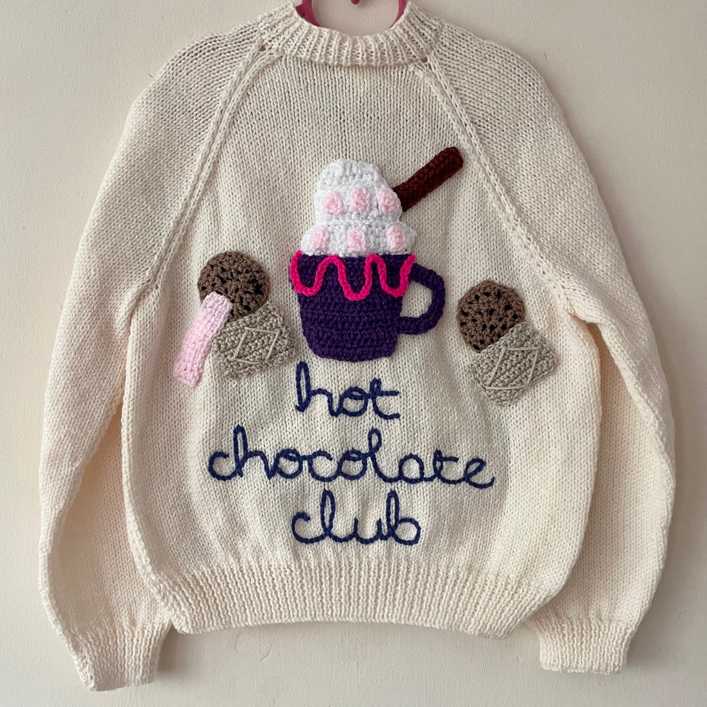 "Hot Chocolate Club” Handmade Cardigan Size Approx 6-8 Years