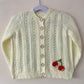 "Be Cute Eat Fruit” Handmade Cardigan Size Approx 3-5 Years