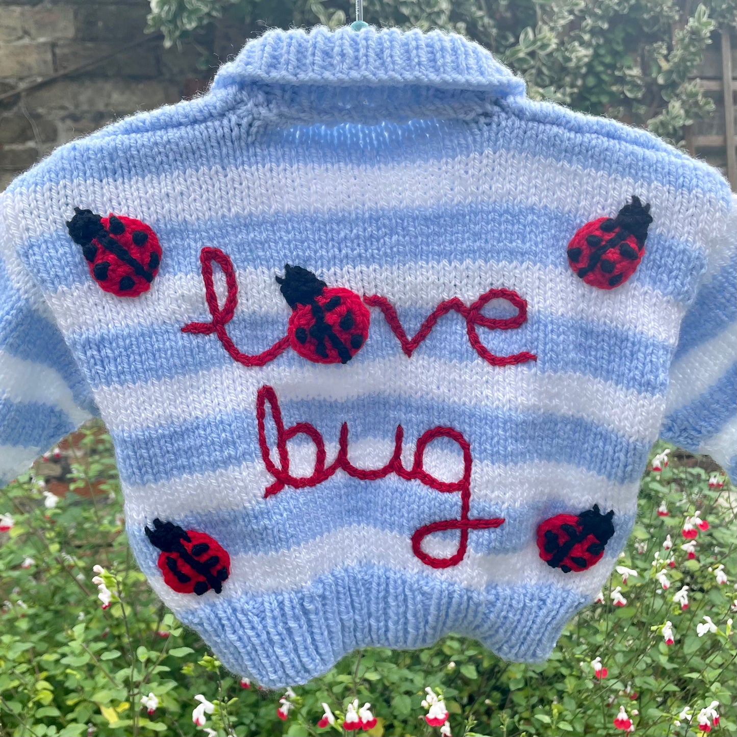 "Love Bug" Handmade Jumper Size Approx 6-12 months