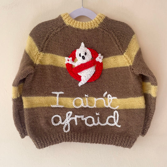 "I Ain't Afraid" Handmade Jumper Size Approx 2.5-3.5 Years
