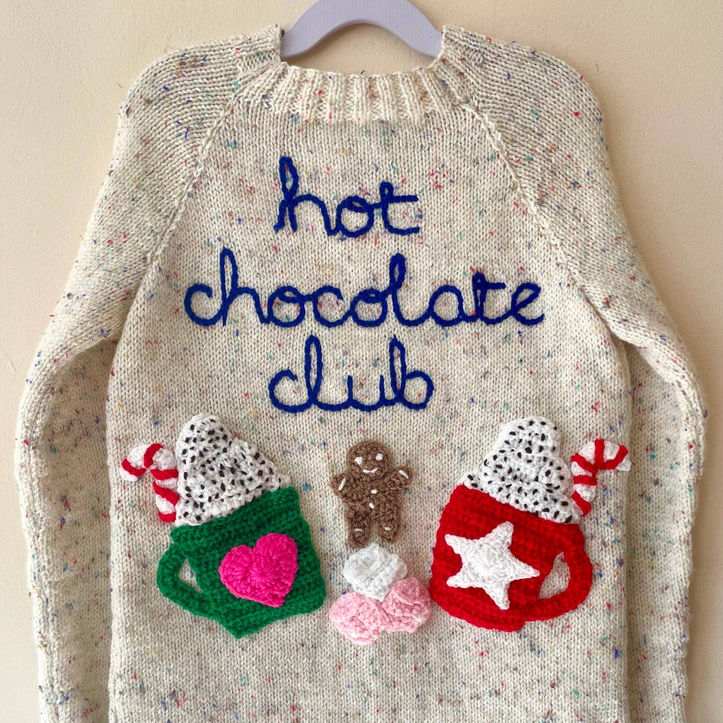 "Hot Chocolate Club" Handmade Jumper Dress Size Approx 5-7 Years