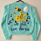 "We All Can Dance" Handmade Cardigan Size Approx 4-5 Years