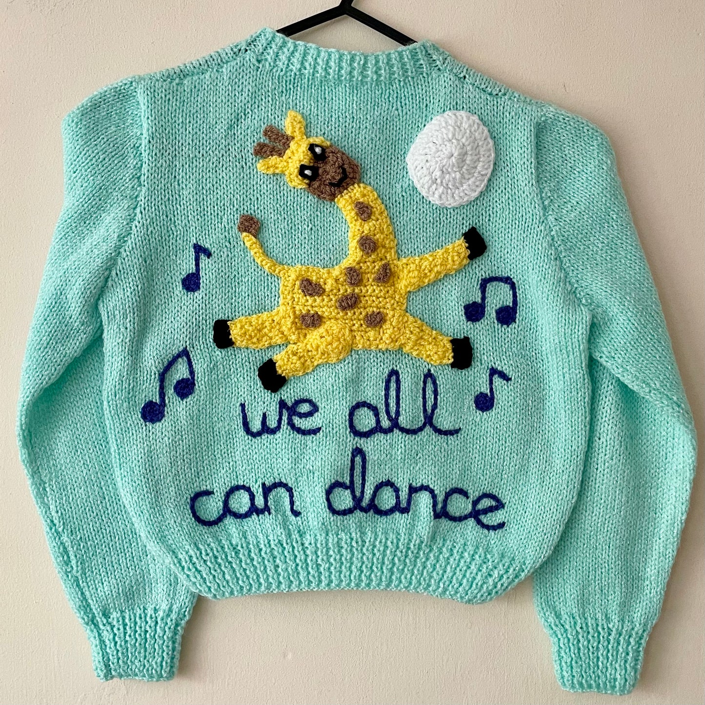 "We All Can Dance" Handmade Cardigan Size Approx 4-5 Years