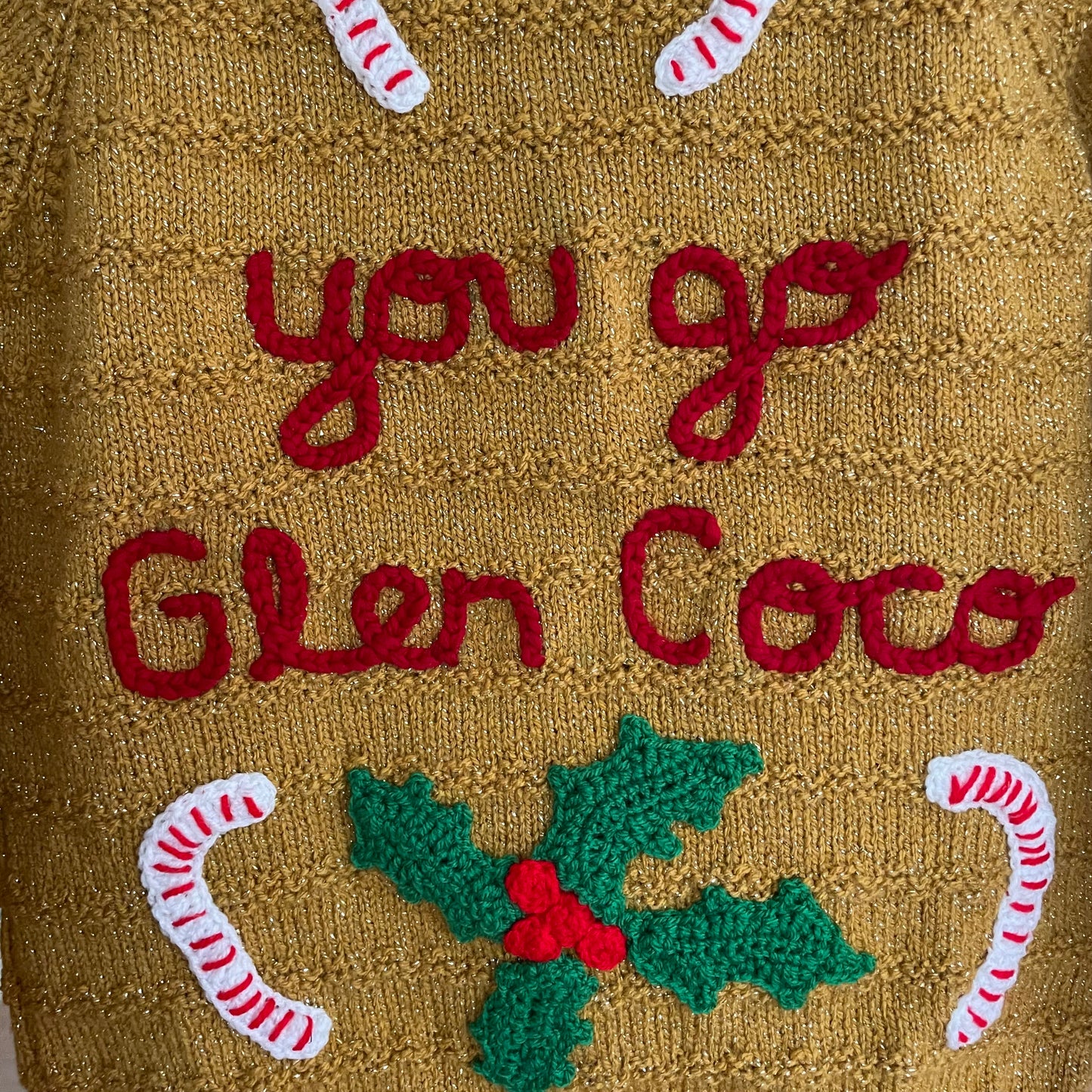 “You Go Glen Coco” Ladies Handmade Cardigan Size Approx UK 10-12