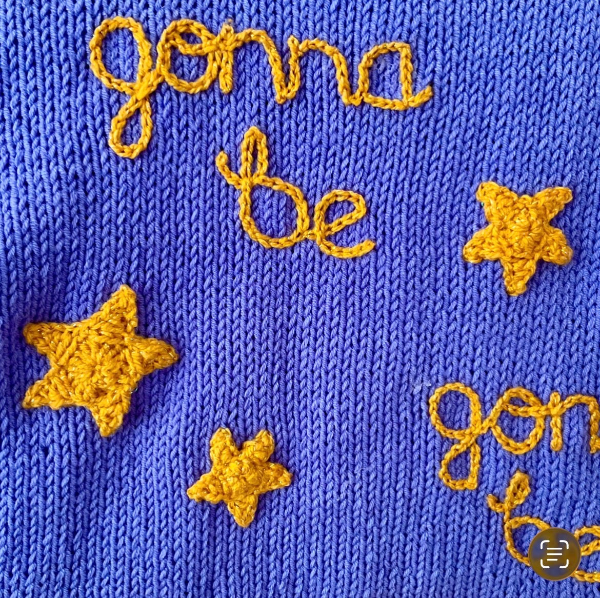 “Gonna Be Golden” Handmade Purple Cardigan Size Approx 4-6 Years
