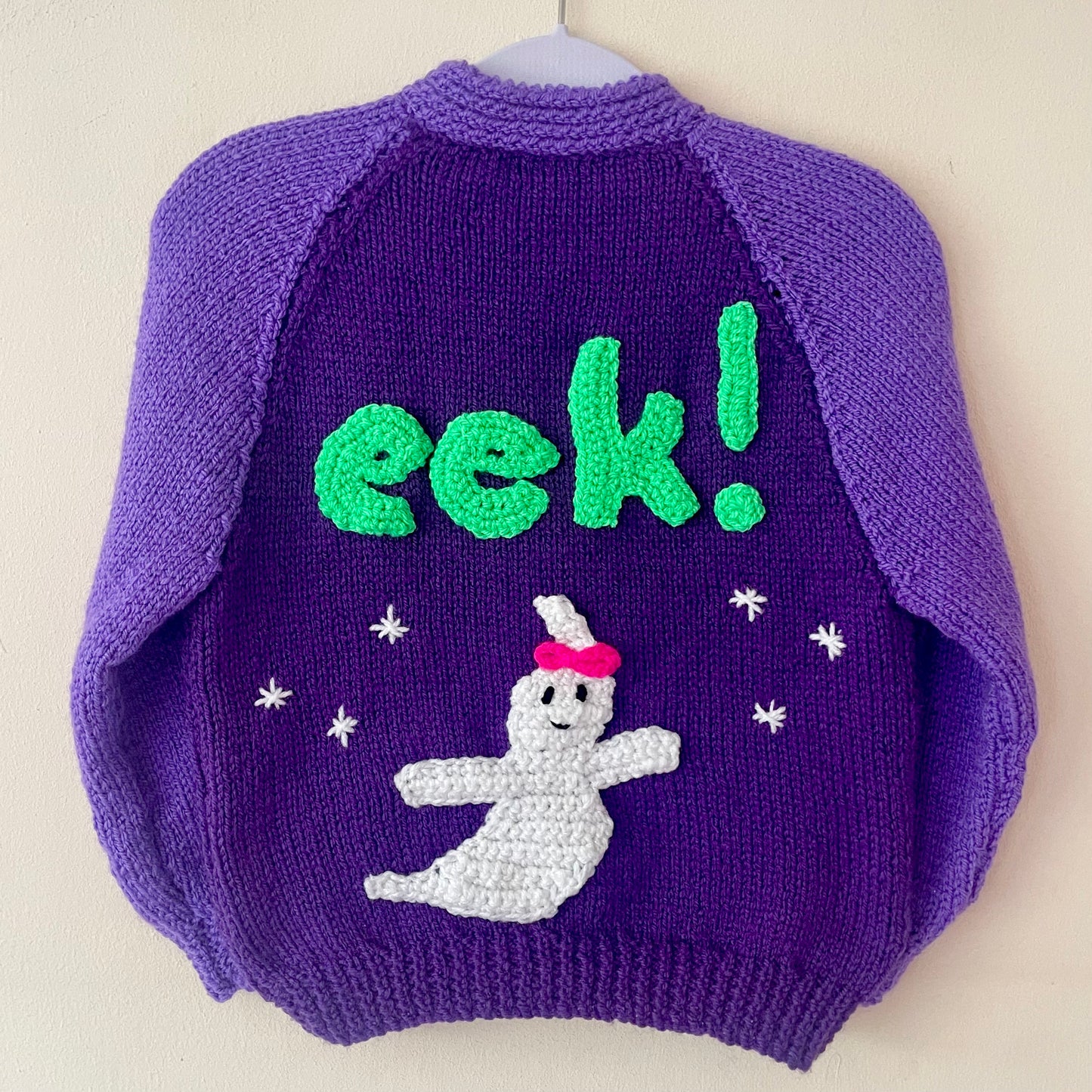 "Eek!" Handmade Cardigan Size Approx 3-4 Years