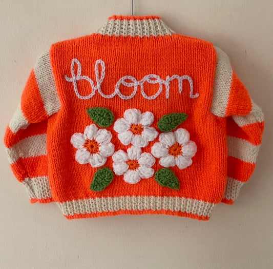 "Bloom” Handmade Cardigan Size Approx 6-12 Months