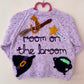 "Room On The Broom” Handmade Lilac Cardigan Size Approx 2-3 Years