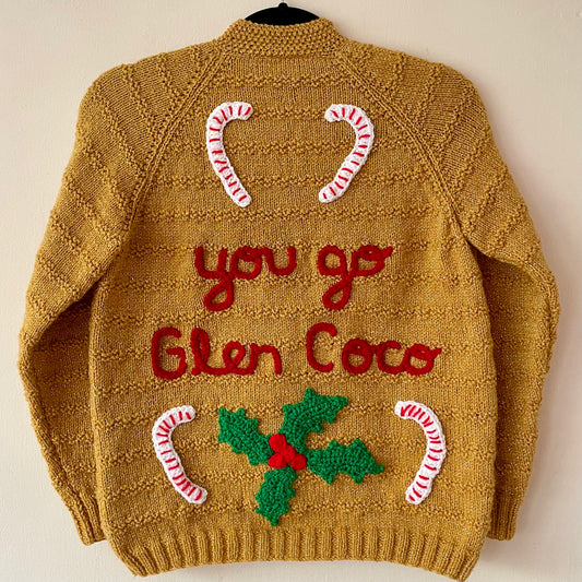 “You Go Glen Coco” Ladies Handmade Cardigan Size Approx UK 10-12