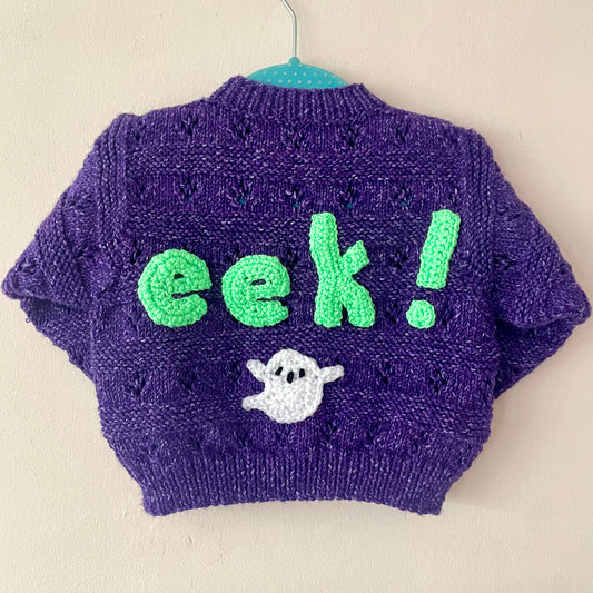 "eek!” Handmade Cardigan Size Approx 1-2 Years