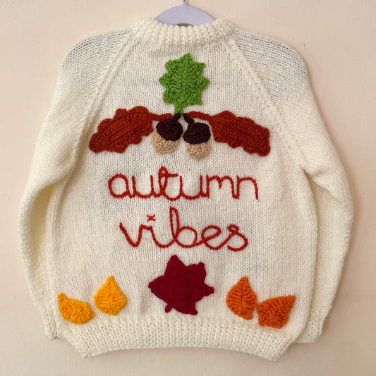 "Autumn Vibes" Handmade Jumper Size Approx 4-5 Years