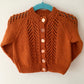 "Pumpkin Spice” Handmade Cardigan Size Approx 3-9 Months