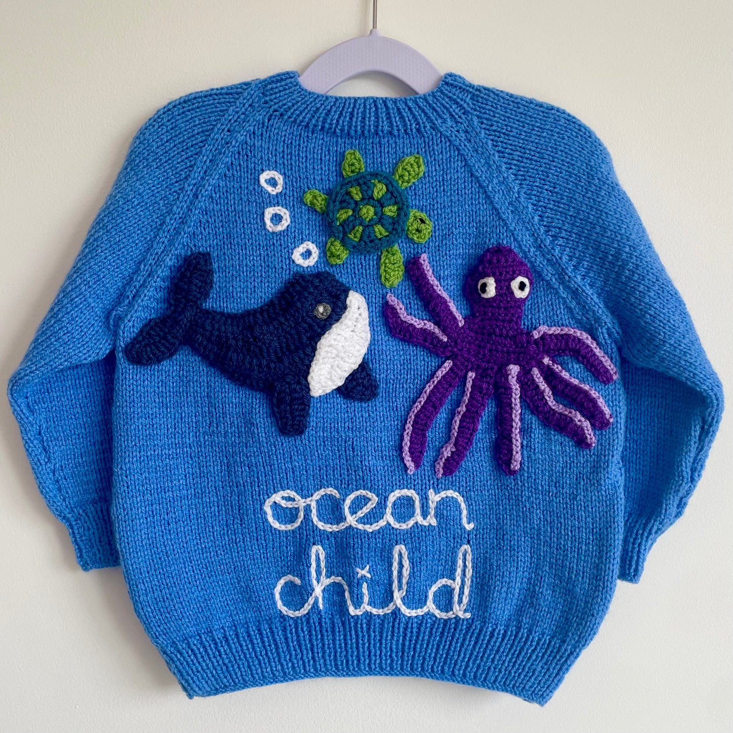 "Ocean Child” Handmade Cardigan Size Approx 3-5 Years