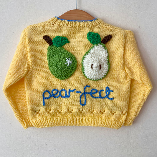 “Pear-fect” Handmade Cardigan Size Approx 6-12 Months