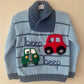 "Beep Beep" Handmade Jumper Size Approx 3-4 Years